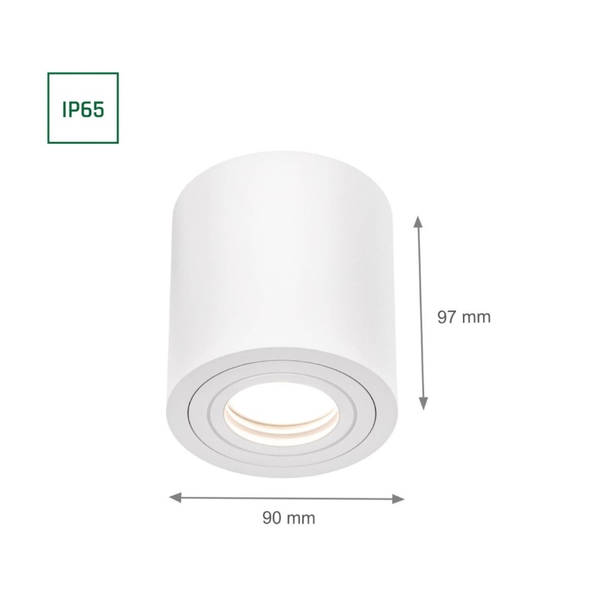Foco LED para GU10 de superficie redondo IP65 blanco
