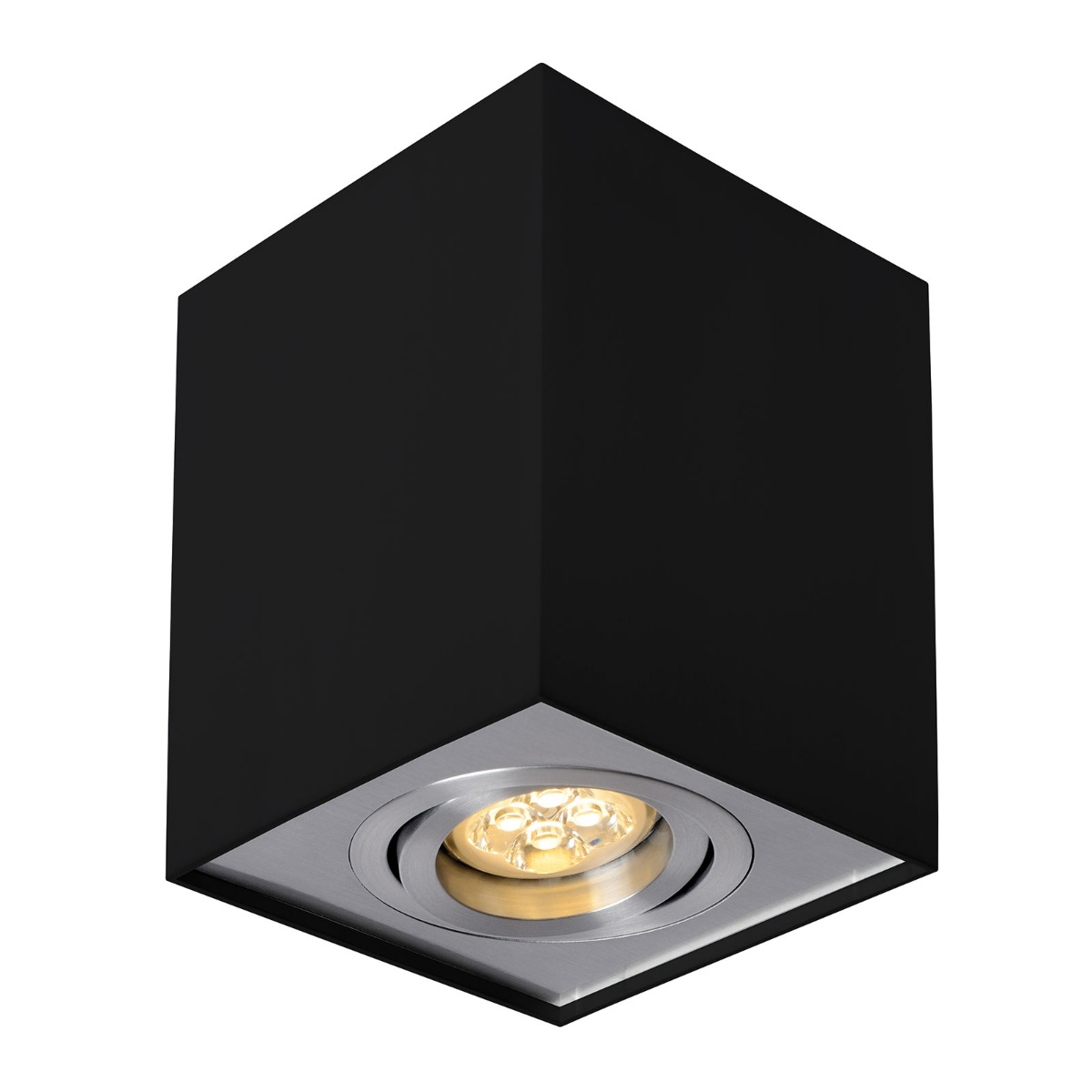 Foco LED para GU10 de Superficie Cuadrado IP20 Ojo Regulable Negro