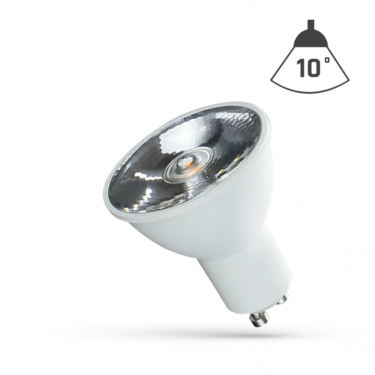 Bombilla LED GU10 6W con lente de 10°