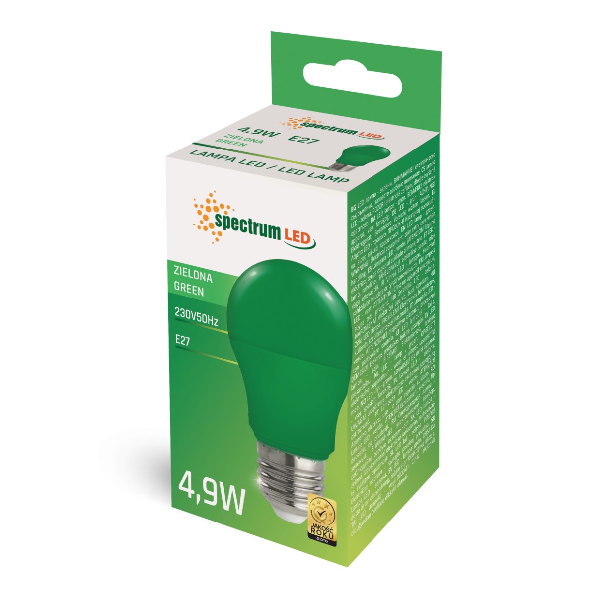 lampara led verde A50 E27 4.9 Watt
