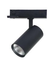Foco LED Carril Trifásico 30W | CCT 3000K-4000K-6000K | CRI90 | 24° | Ø80 mm | Negro
