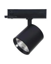 Foco LED Carril Trifásico 30W | CCT 3000K-4000K-6000K | CRI90 | 24° | Ø97 mm | Negro