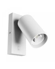 Aplique de pared GU10 – redondo – blanco – con interruptor – IP20 – 55×100 mm – sin bombilla