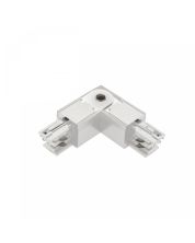 Conector de riel trifásico ajustable izquierdo blanco