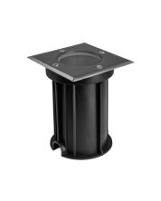 Foco empotrable de suelo LED GU10 cuadrado IP67 110x110x140 mm gris – con cableado pasante