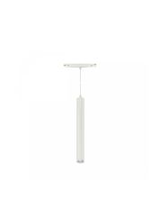 Lámpara colgante LED para riel, 12W CCT, 48V, Ø40 mm, regulable, color blanco.