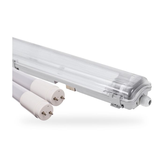 Pack 12x Regleta LED Estanca 120cm 2x T8 IP65 + 25x 18.5W K4000