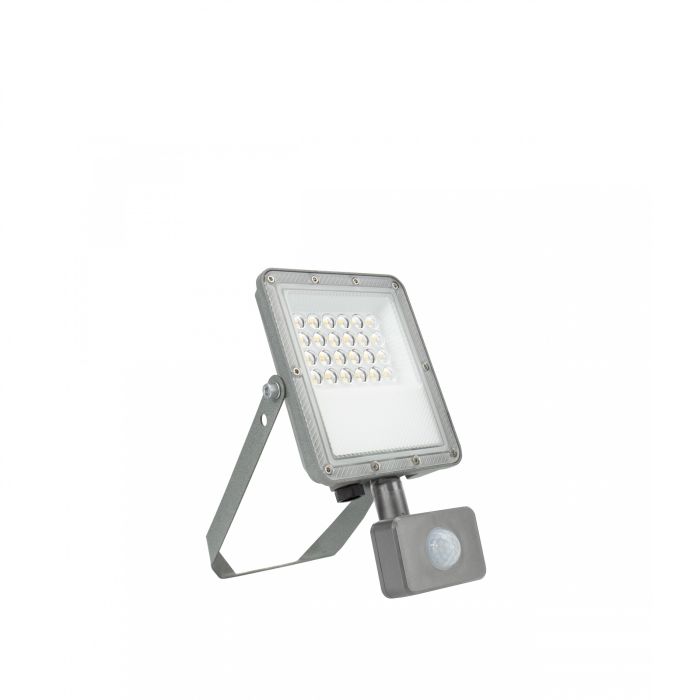 Lámpara LED de construcción 20 W CCT 100 lm/W IP44 – con sensor de movimiento – gris