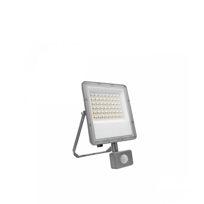 Lámpara LED de construcción 50 W CCT 100 lm/W IP44 – con sensor de movimiento – gris