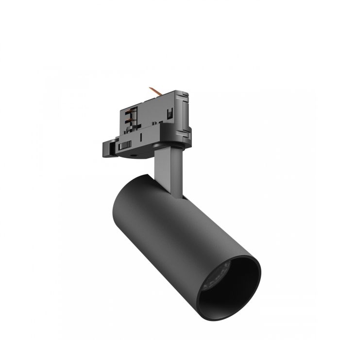 Foco LED trifásico para carril, 8 W, temperatura de color correlacionada (CCT), 75 lm/W, color negro.