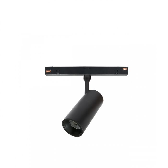 Foco LED de carril de 6W CCT 48V regulable, color negro.
