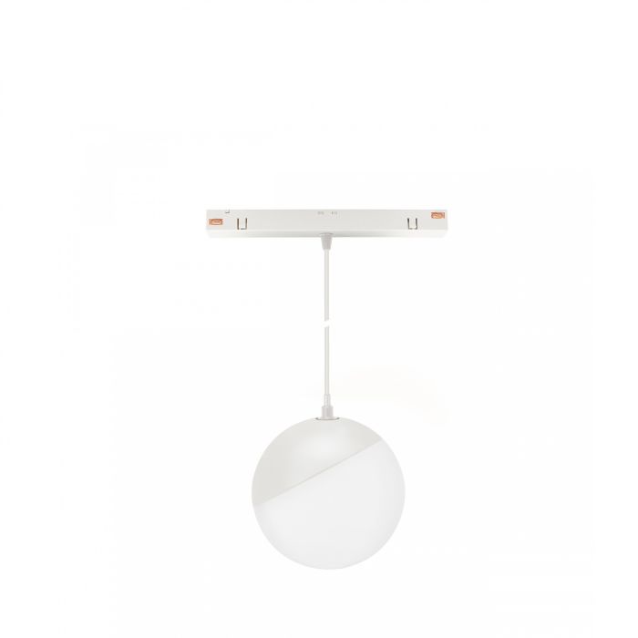 Lámpara colgante LED esférica para riel, 5W CCT 48V Ø100 mm, blanca