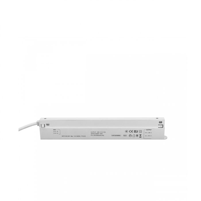 Fuente de alimentación de 48 V y 150 W, color blanco.