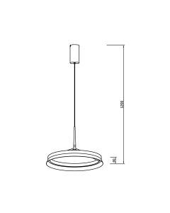 Lámpara colgante LED anillo Ø50 cm | 50W | 5500 lúmenes | CRI90 | CCT 2700K-4000K | Negro