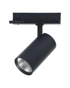 Foco LED Carril Trifásico 30W | CCT 3000K-4000K-6000K | CRI90 | 24° | Ø80 mm | Negro