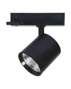 Foco LED Carril Trifásico 30W | CCT 3000K-4000K-6000K | CRI90 | 24° | Ø97 mm | Negro