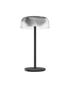 Lámpara de mesa LED recargable para exterior – solar + USB-C – blanco cálido – 200 lúmenes – IP44 – negro