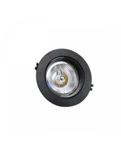 Foco de superficie AR111 GU10 – redondo – negro – IP20 – Ø165×41 mm – sin bombilla