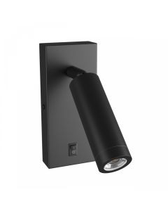 Aplique foco GU10 (MR11) con interruptor – IP20 – negro