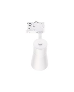 Foco trifásico para riel GU10 blanco – 80×140×180 mm