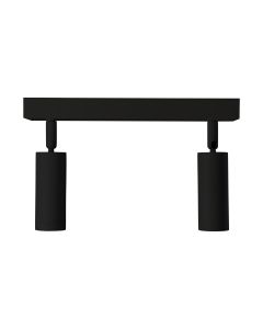 Foco de superficie MR11 2 cabezales – negro – orientable – IP20 – 260×54×160 mm – sin bombilla