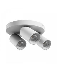 Foco de superficie GU10 3 cabezales – redondo – blanco – IP20 – 220×134 mm – sin bombilla