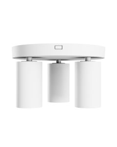 Foco de superficie GU10 3 cabezales – redondo – blanco – IP20 – 220×134 mm – sin bombilla