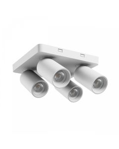 Foco de superficie GU10 4 cabezales – cuadrado – blanco – IP20 – 220×220×134 mm – sin bombilla