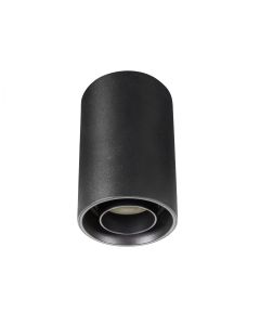 Foco de superficie GU10 – redondo – negro – orientable – IP20 – 80×130 mm – sin bombilla
