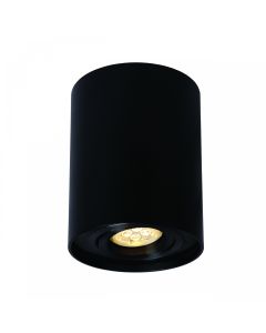 Foco de superficie GU10 – redondo – negro – orientable – IP20 – 94×125 mm – sin bombilla