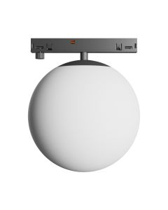 Luminaria LED tipo globo para carril estrecho 7W K3000 48V Ø100 mm Negra