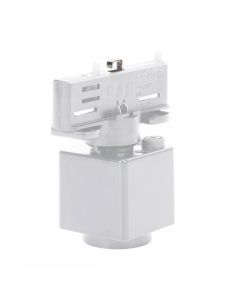 Adaptador de riel delgado trifásico con conexión, color blanco.