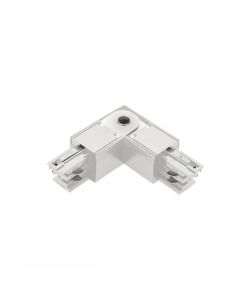 Conector de riel trifásico ajustable izquierdo blanco