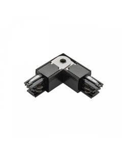 Conector de riel trifásico ajustable izquierdo negro