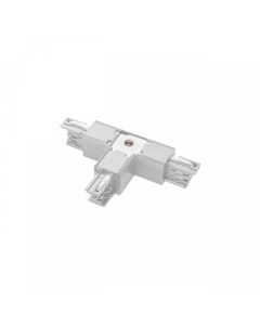 Conector de riel trifásico T/T2 ajustable derecho blanco