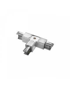 Conector de riel trifásico T/T2 ajustable izquierdo blanco