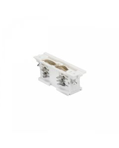 Conector de riel trifásico recto blanco