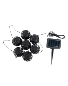 Guirnalda de luces LED solares con 7 farolillos – luz blanca cálida 1800K, 4,8 m, resistente al agua IP44, recargable