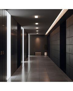 Downlight LED de 12 W, IP54, blanco, cuadrado, con controlador integrado.