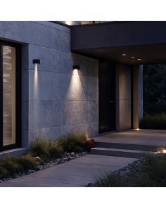 Aplique de pared LED solar 2,5W K3000 135 Lúmenes IP44 Negro