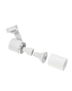 Foco de superficie GU10 – blanco – IP20 – 56×120×117 mm – sin bombilla