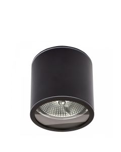 Foco de superficie AR111 GU10 – redondo – negro – IP44 – 118×114 mm – sin bombilla