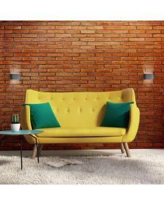 Aplique de pared G9 – ovalado – negro/dorado – IP20 – 80×80×160 mm – sin bombilla