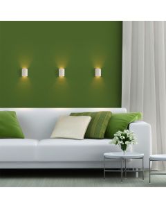 Aplique de pared G9 – cilíndrico – blanco/dorado – IP20 – 101×81×100 mm – sin bombilla