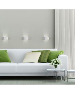 Aplique de pared G9 – ovalado – blanco – IP20 – 80×80×160 mm – sin bombilla