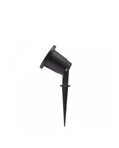 Foco LED de jardín GU10 negro IP65 con estaca para suelo.