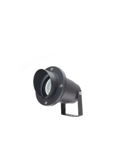 Foco LED de jardín GU10 negro, ángulo de haz de 65°, con estaca para el suelo.
