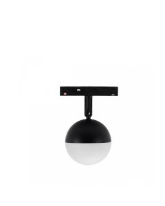 Luminaria LED tipo globo para carril 10W K2700 48V Ø90 mm Negra