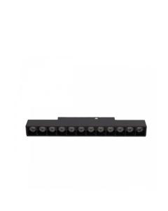 Luminaria LED de rejilla para carril 12W K4000 48V 220 mm Negra