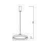 Lámpara colgante LED anillo Ø50 cm | 50W | 5500 lúmenes | CRI90 | CCT 2700K-4000K | Negro – foto 2